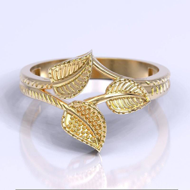 Amazon.com: Gold Plated Leaf Ring Classic Cubic Zirconia Stackable Rings  Wedding Band Dainty Statement Promise Rings for Women Girls : Everything  Else